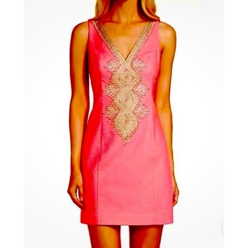 Lilly Pulitzer Coral Reef Pink Junie Shift Dress Size 6 - Excellent Condition